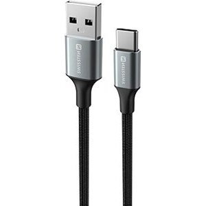 Swissten dátový kábel Textile II USB/USB-C 1,5 m čierny
