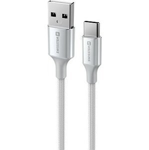 Swissten dátový kábel Textile Ii USB/USB-C 1,5 m biely