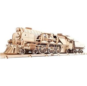 UGEARS 3D Lokomotíva V-Express s vagónom 538 dielikov