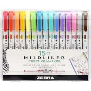 ZEBRA Mildliner obojstranný – sada 15 ks